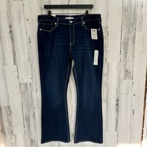 Levi Strauss Signature Dark Blue Denim Jeans True Boot Size 18… 34X31 NWT